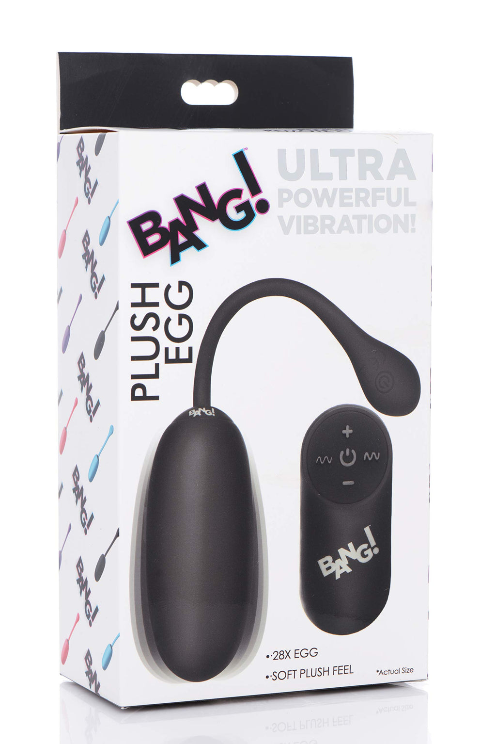Remote Control 28X Silicone Plush Egg - Black