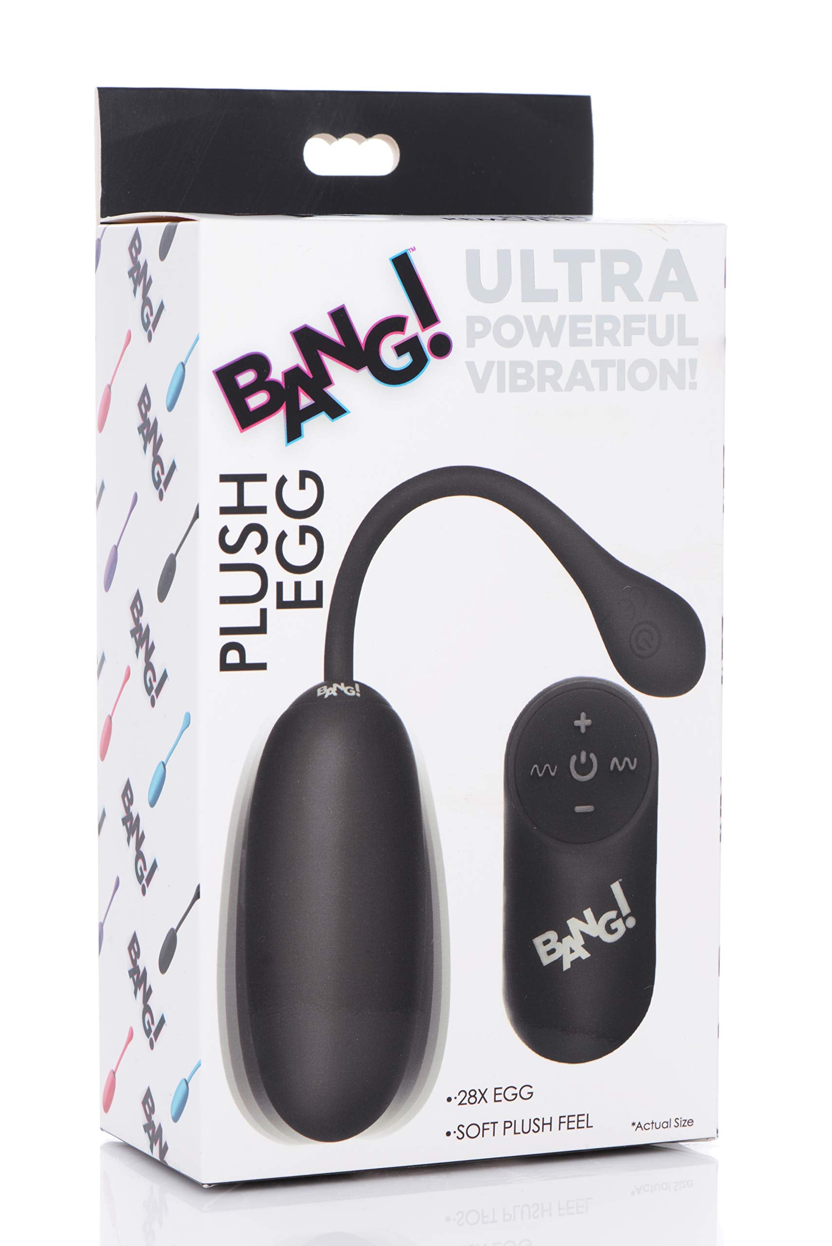 Remote Control 28X Silicone Plush Egg - Black