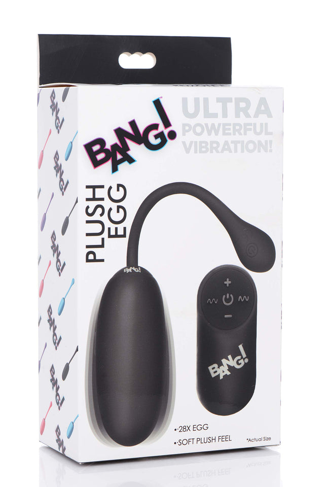 Remote Control 28X Silicone Plush Egg - Black