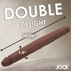 Jock Real Skin 17.75In Double Dildo Dark