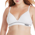 Hanes Womens Originals Contour Wireless, Seamless Rib Bralette, ComfortFlex Fit, White, X Small