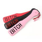LoveSex PU Leather ''BITCH'' Spanking Whip Paddle Adult Sex Bondage Restraint Toy Pink
