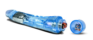 Blush Mambo Vibe - 9 Inch Soft Realistic Vibrating Dildo - Tunable Vibrations Located At The Tip For Deep Stimulation - Flexishaft So It'S Not Floppy - Waterproof Vibrator For Women Men - Clear Blue