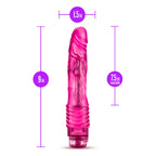 Blush B Yours Vibe #2 - Soft Realistic Multispeed Vibrating Dildo - 9 Inch Long - Slim 1.5'' - Flexible Shaft Conforms To Your B
