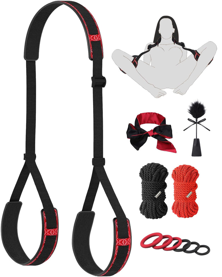 Sex Toys Bondage BDSM Kit, Thigh Sling Adjustable Sex Straps, Sex Bondage Legs Restraints, Bed Restraints Set with Thigh Restrai