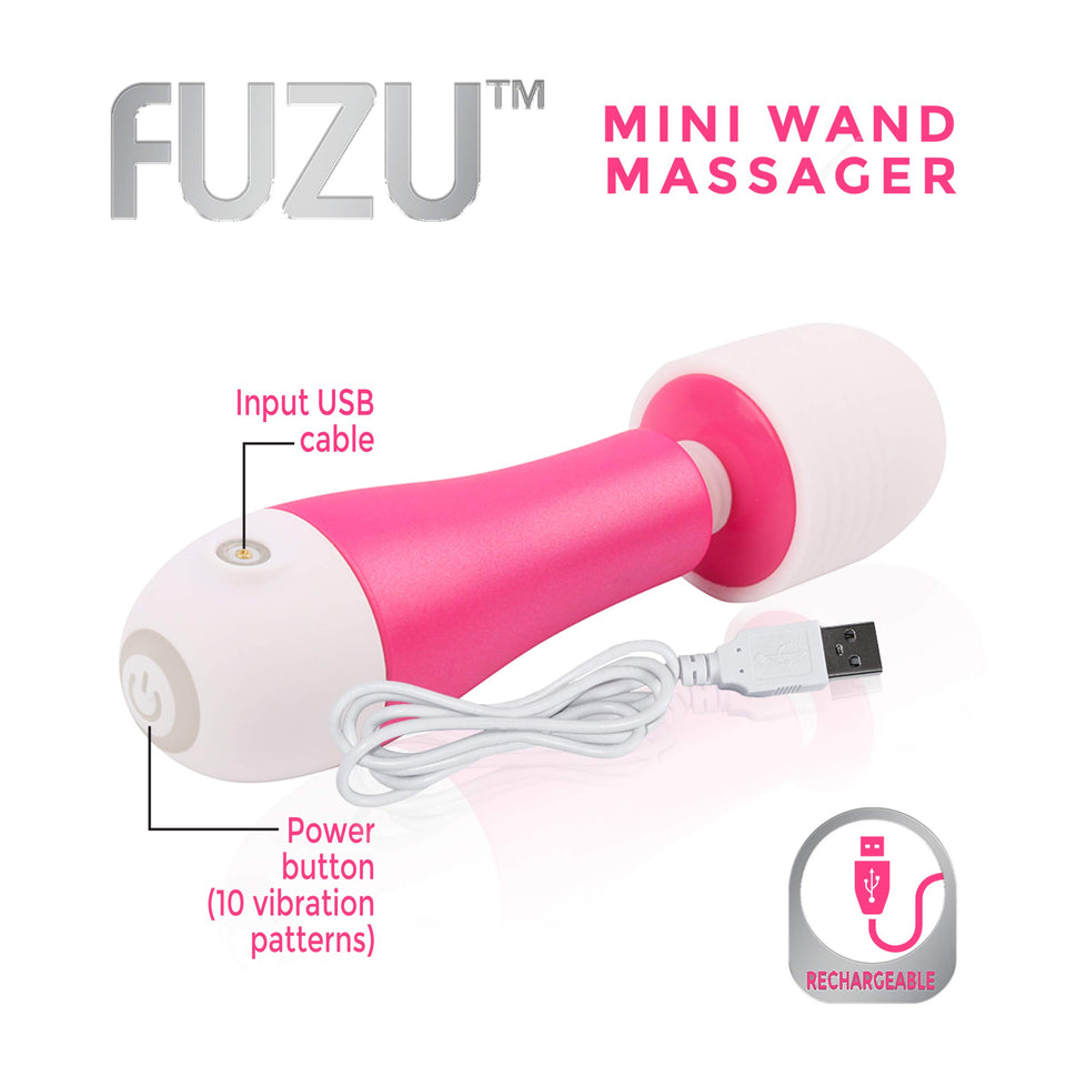 Fuzu Rechargeable & Travel Size Mini Wand Pink