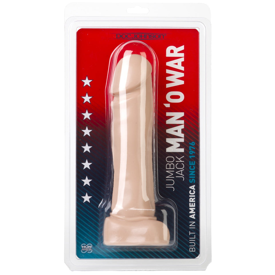 Doc Johnson Classic  Man O War  Thick 95 Inch  Dildo  White