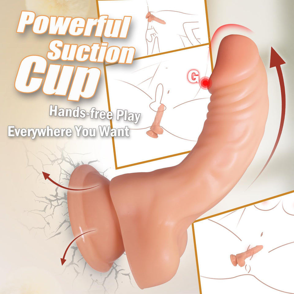 5.2 Inch Realistic Anal Dildo with Powerful Suction Cup, Small Anal Plug Dildos for Beginner, G-Spot Stimulation & Anal Training