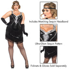 2Pc.Glamour Flapper,Sequin And