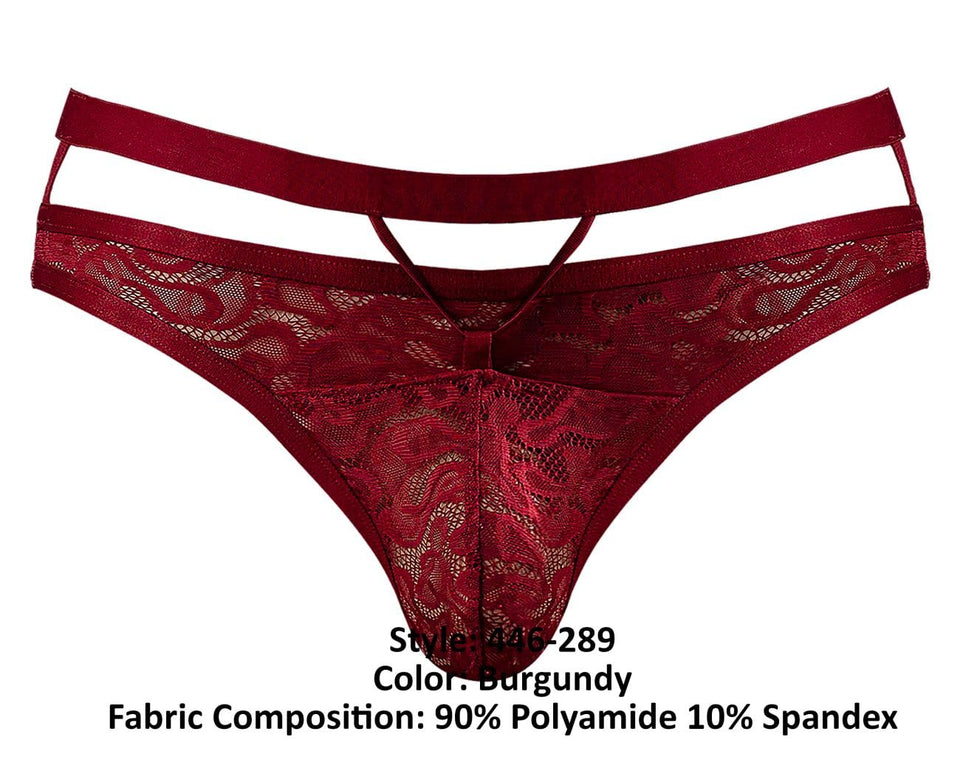 Lucifer Cutout Thong Burgundy S/M