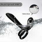 Couple Vibrator With Dual Penis Ring, 10 Vibrating Mode G-Spot And Clitor Simulator 3 In 1 Vibrator Rechargeable Waterproof Adult Sex Toy With Remote Control For Couple