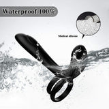 Couple Vibrator With Dual Penis Ring, 10 Vibrating Mode G-Spot And Clitor Simulator 3 In 1 Vibrator Rechargeable Waterproof Adult Sex Toy With Remote Control For Couple