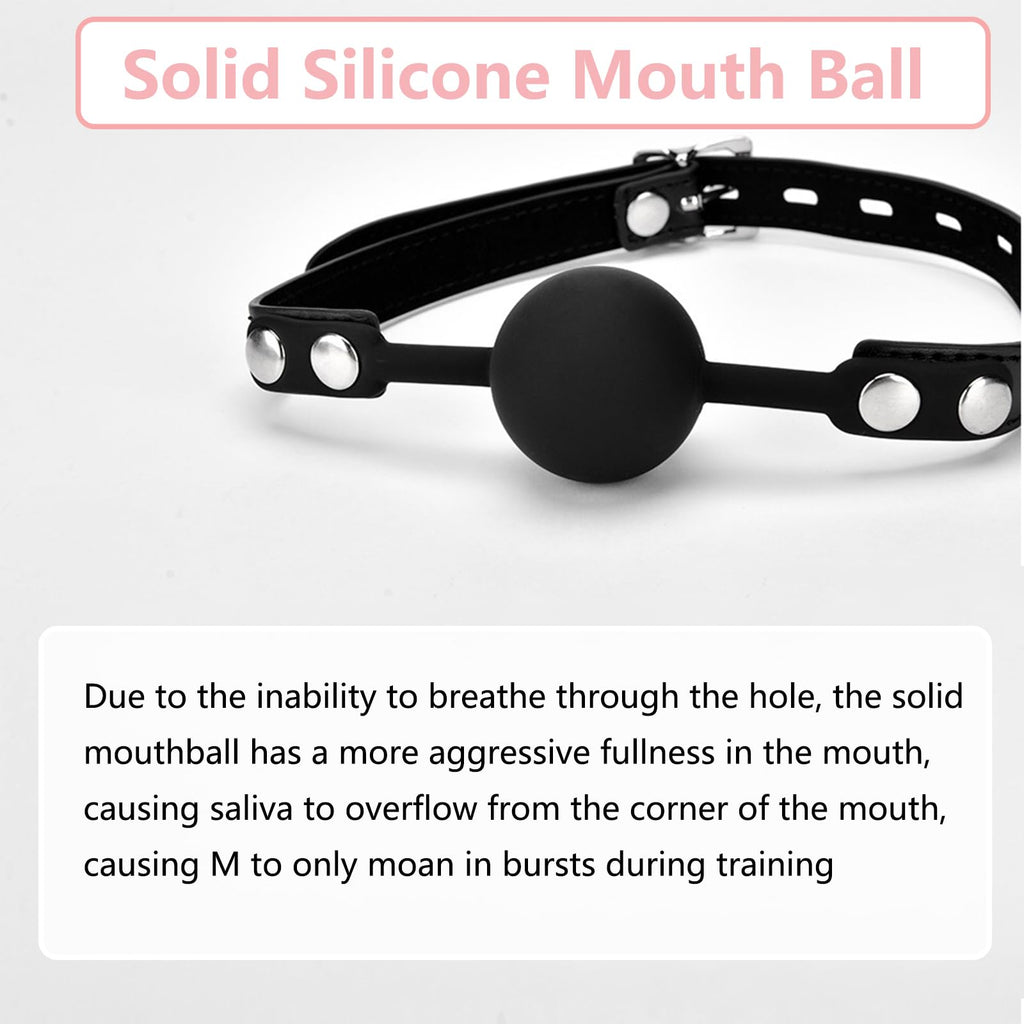 Leather Restraints Ball Mouth Plug Silicone Bondage Ball Gag Silicone Bondage Ball Gag for Sex, BDSM Restraints Toys Sex Gag Muz