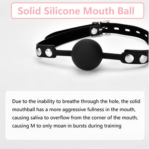 Leather Restraints Ball Mouth Plug Silicone Bondage Ball Gag Silicone Bondage Ball Gag for Sex, BDSM Restraints Toys Sex Gag Muz