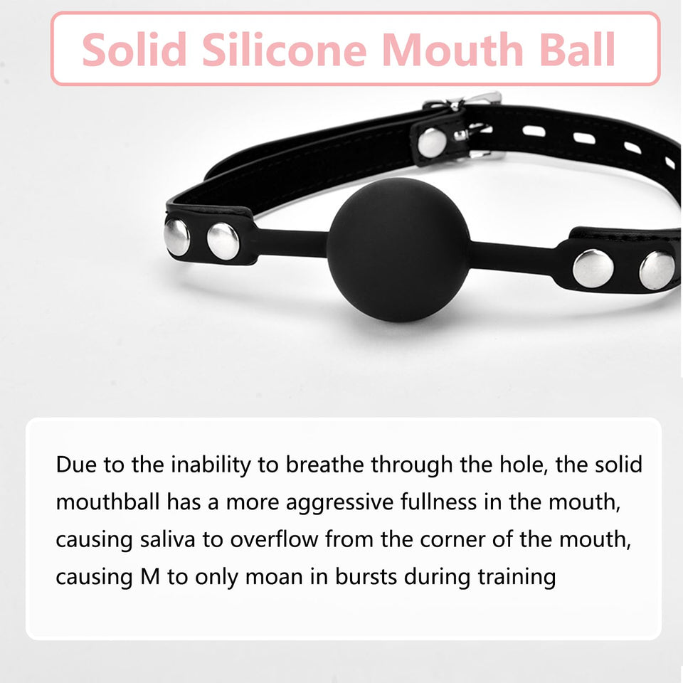 Leather Restraints Ball Mouth Plug Silicone Bondage Ball Gag Silicone Bondage Ball Gag for Sex, BDSM Restraints Toys Sex Gag Muz