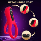 JIAYYA Vibrating Cock Ring with Clitoral Stimulator, Pleasure Penis Ring Vibrator Couples Adult Sex Toys for Men Women, 9 Vibrat