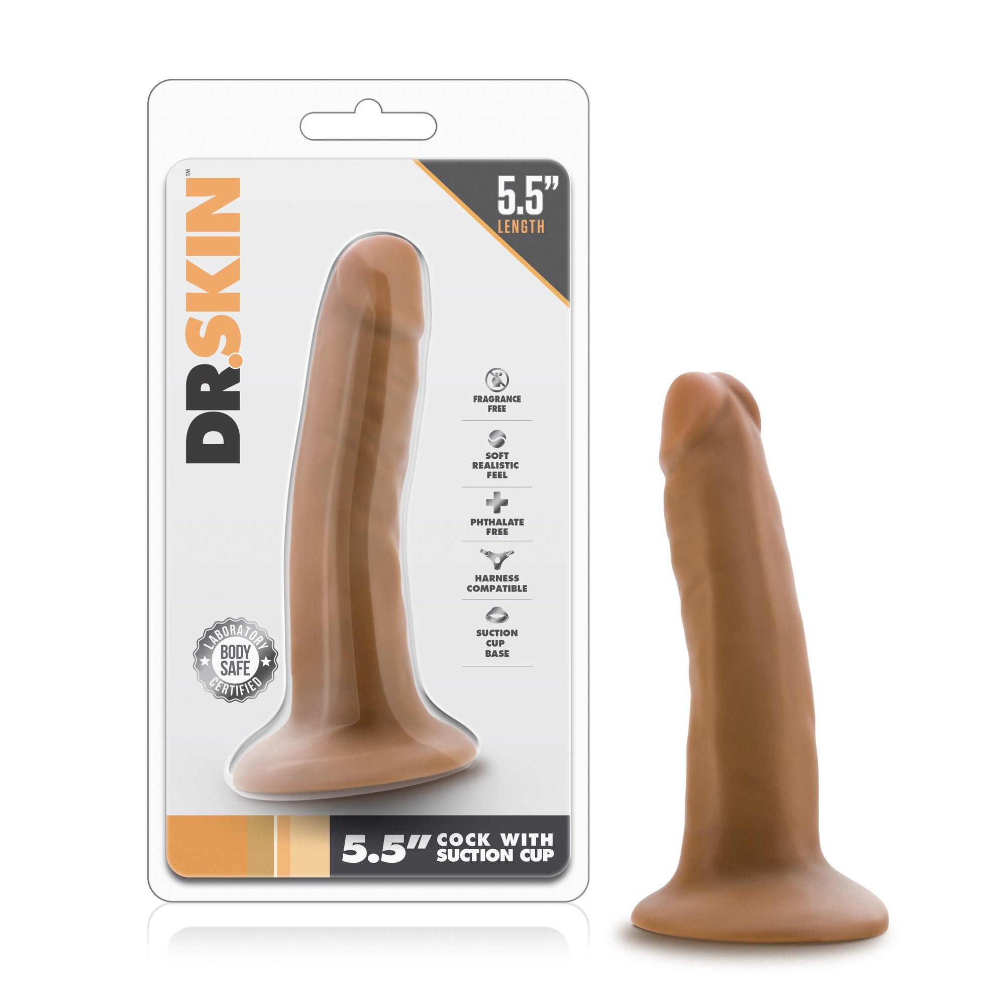 Blush Adult Sex Toys - Dr. Skin - 5.5 Small Realistic Dildo with Suction Cup - Soft Strap On Penis for Pegging Anal G Spot & Vag
