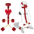 Sex Bondage BDSM Restraints Kit - UTIMI Collar Wrist Behind Back Restraint Ankles Cuffs with Blindfold and Adjustable Straps Han
