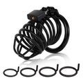 Male Cock Cage Chastity Device - Chastity Cage with 4 Active Rings Adult Sex Toy for Men Penis Exercise | Key and Lock Included