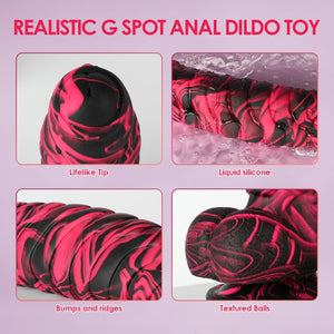 Thick Realistic Dildo Adult Sex Toys, 10.43 Inch Soft Safety Silicone G-spot Anal Stimulator with Strong Suction Cup, Fantasy Di