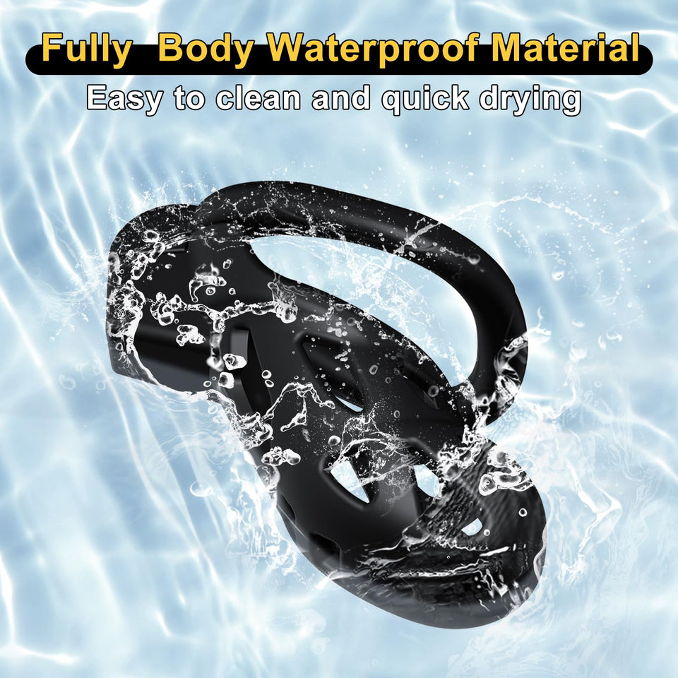 Male Chastity Devices Cock Cage - Large Chastity Cage Built-in Vertical Invisible Lock Chastity Device with 3 Size Base Rings&2