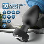 Anal Plug Vibrator with 2Pcs Butt Plug,Wireless Remote Control 10 Frequency Vibration,Small Butt Plug for Female Male Prostate M