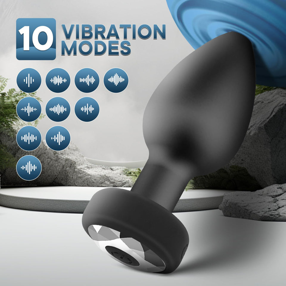 Anal Plug Vibrator with 2Pcs Butt Plug,Wireless Remote Control 10 Frequency Vibration,Small Butt Plug for Female Male Prostate M