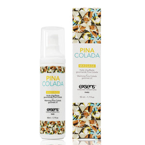Exsens Pina Colada Warming Massage Oil  All Natural  ParabenFree Formula for Men  Women  and Couples  Edible and Body Safe  17