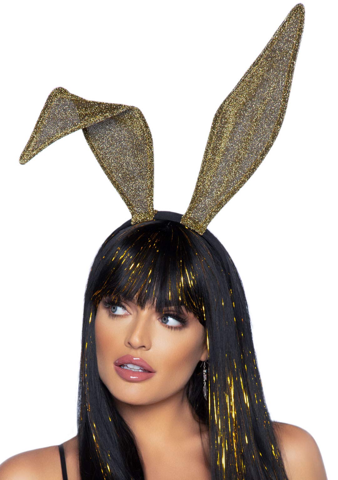 Glitter Bunny Ear Headband. - O/S / Gold