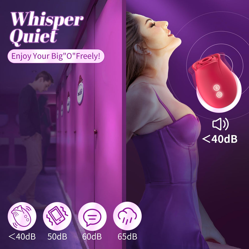 Sex Toys Rose Dildo Vibrator - Upgraded Adult Toys with 5 Sucking & Vibrating Modes for Women Clitoral Nipple, Rose Sucker Sex T