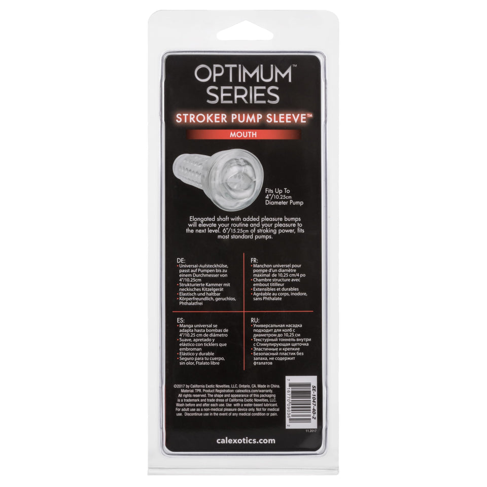 CalExotics Optimum Series Stroker Mouth Pump Sleeve - Male Silicone Masturbation Sleeve - 6.25 Inch Adult Male Masturbator Sex T