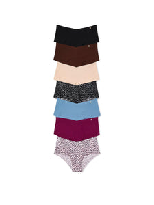 Victorias Secret Womens No Show Cheeky Underwear, Minimal Coverage Panties for Women, Multi Pack, Cheetah & Solids Mix (XS)