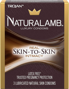 Trojan Naturalamb Natural Skin Lubricated Luxury Condoms - 3 ct, Pack of 5