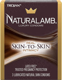 Trojan Naturalamb Natural Skin Lubricated Luxury Condoms - 3 ct, Pack of 5
