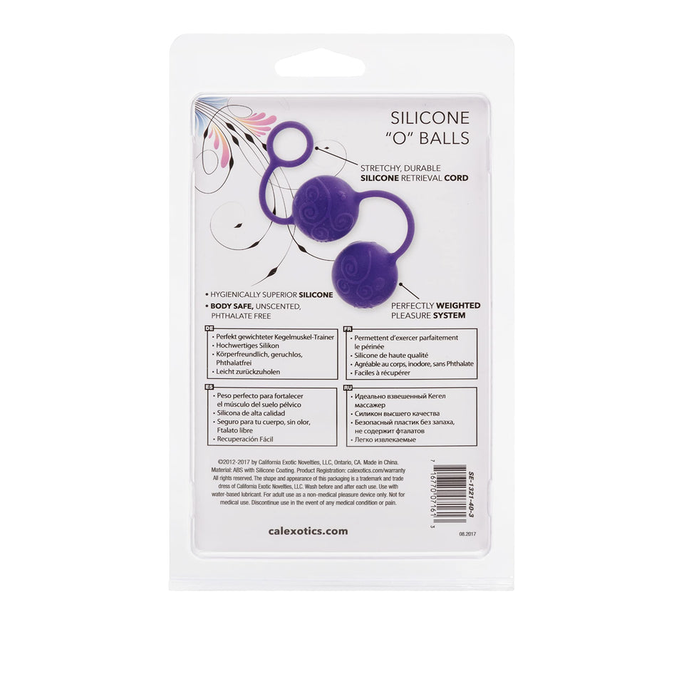 Calexotics Posh Silicone Aoa Balls - Ben Wa Kegel Weights - Pelvic Floor Exercise - Adult Sex Toys - Purple