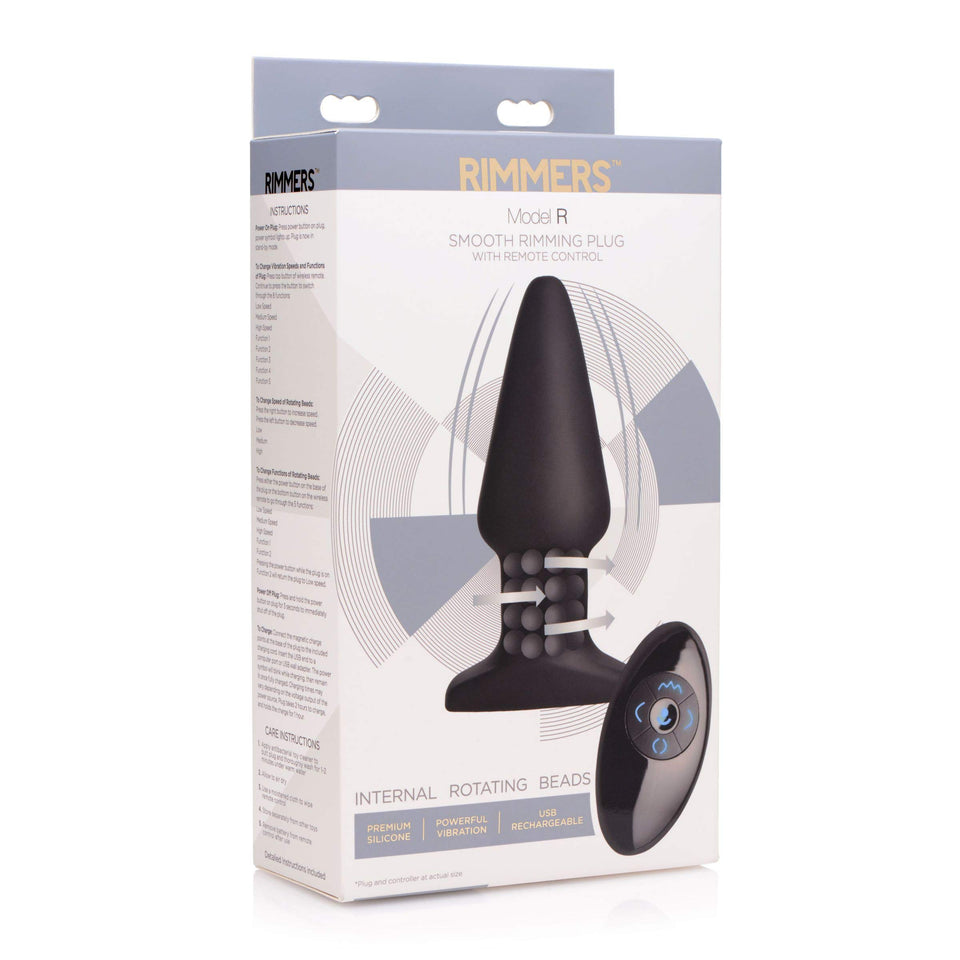 Rimmers Smooth Rimming Plug With Remote, Model R, White