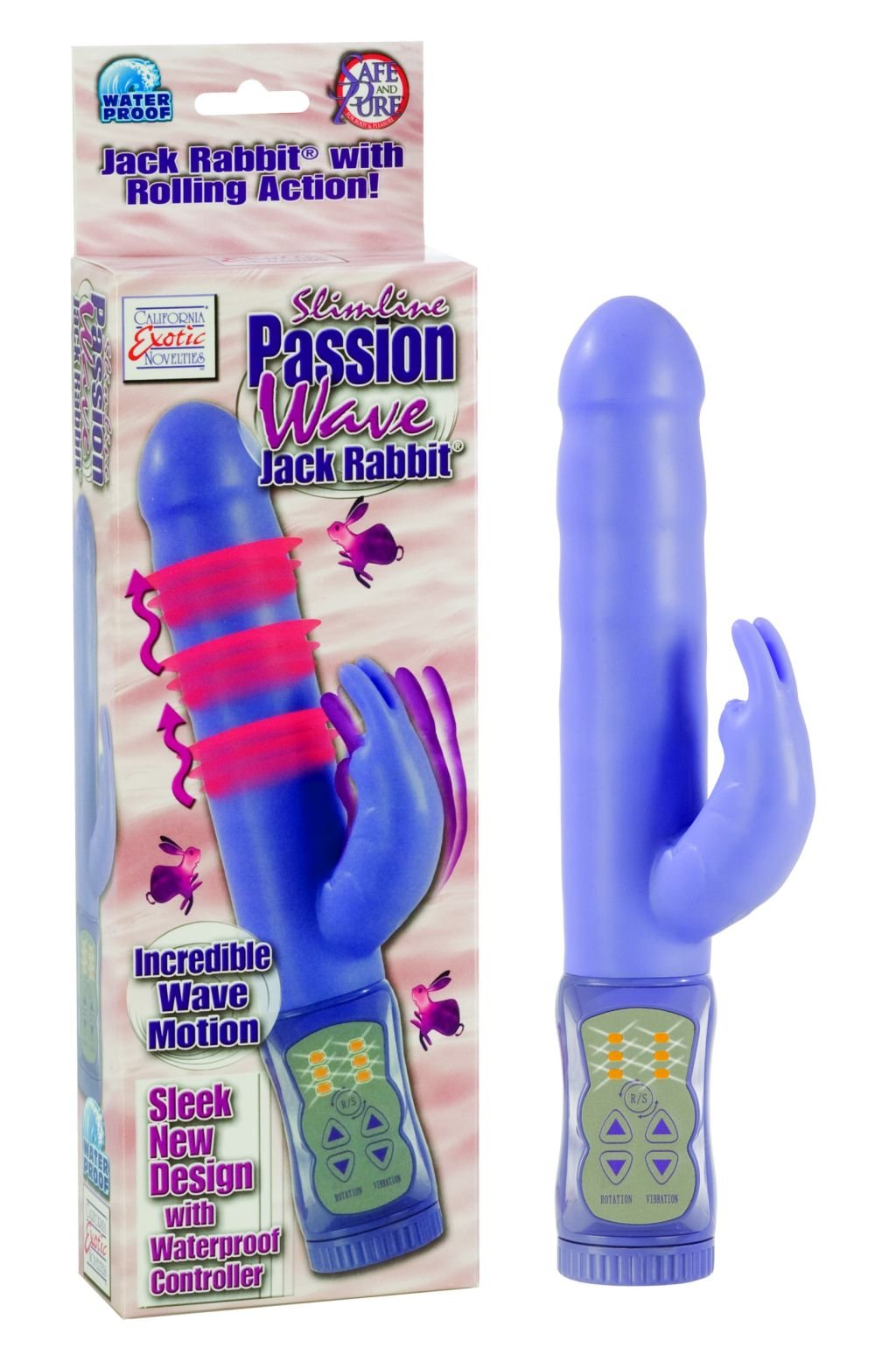 California Exotics Slimline Passion Wave Jack Rabbit, Purple