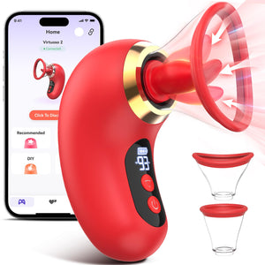 Gasevimo Vibrator Adult Sex Toys for Women - 5IN1 Sucking Vibrator Rose Sex Toy, 3 Sucking, 9 Tongue Licking & Vibrating Adult S
