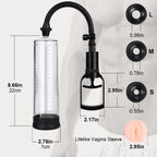 Live4Cool Vacuum Penis Pump Strengthen Manual Penis Enlarger Booster Extender Device For Men Penis Massage Care Male Sex Toy With 1Pcs Lifelike Vagina Sleeve, 3Pcs Suction Sleeves In 3 Sizes