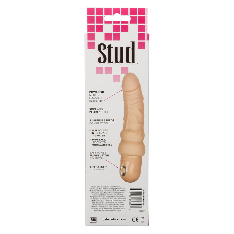 Calexotics Novelties Waterproof Power Stud Curvy Dildo, Ivory