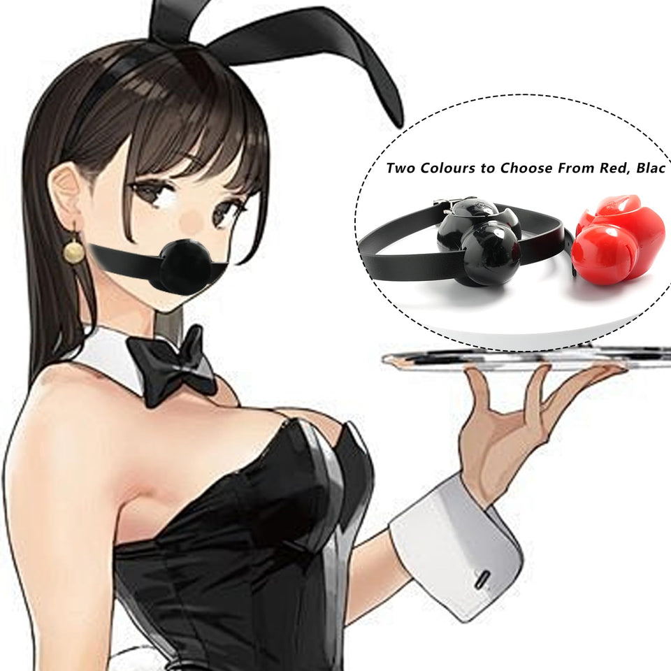 Adjustable Open Mouth Gag Ball for Oral Sex Silicone BDSM Fetish Bondage Gags & Muzzles Adult Sex Toys with Tongue Retainer Slav