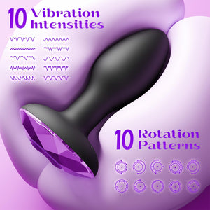 Anal Plug Adult Sex Toy with 10 Rotating & Vibration Settings, Couple Sex Toys Anal Vibrator, Vibrating Butt Plug Sex Toys for M