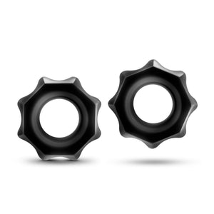 Blush Stay Hard Nutz Super Elastic Cock Rings - Soft And Stretchy - Increase Stamina And Enjoy Harder Erections - Strong Tear Resistant Elastomer - Two Included C Rings - Sex Toy For Men Couples