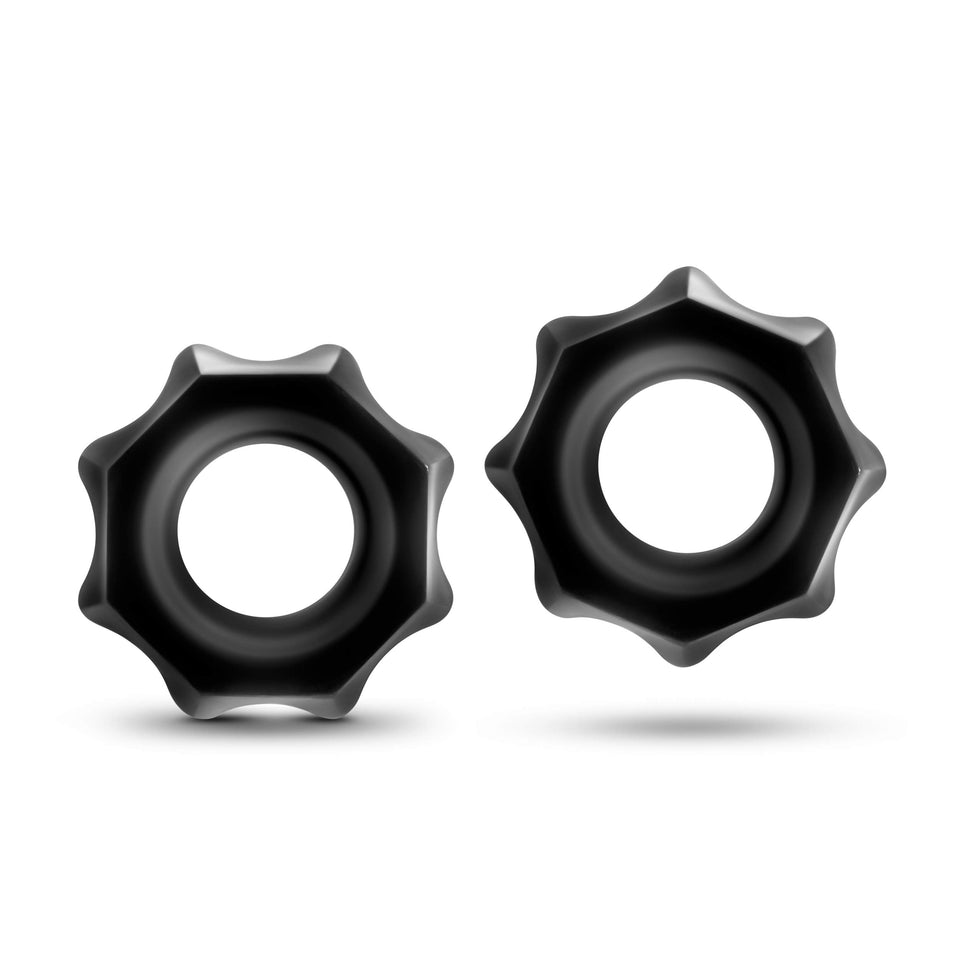 Blush Stay Hard Nutz Super Elastic Cock Rings - Soft And Stretchy - Increase Stamina And Enjoy Harder Erections - Strong Tear Resistant Elastomer - Two Included C Rings - Sex Toy For Men Couples