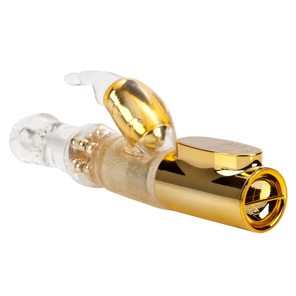 Calexotics 7-Function Platinum Jack Rabbit Vibrator With Rotation - Waterproof Vibe Sex Toys For Couples - Adult Hands Free G Spot Massager - Gold
