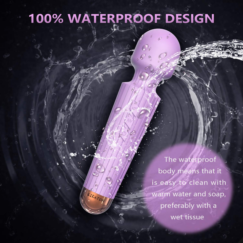 SIKXTOA Mini Vibrator, 8 Speeds 20 Patterns, G Spot Massage Wand, Clitoral Stimulator, Dildo, Sex Toys- Rechargeable Handheld Po