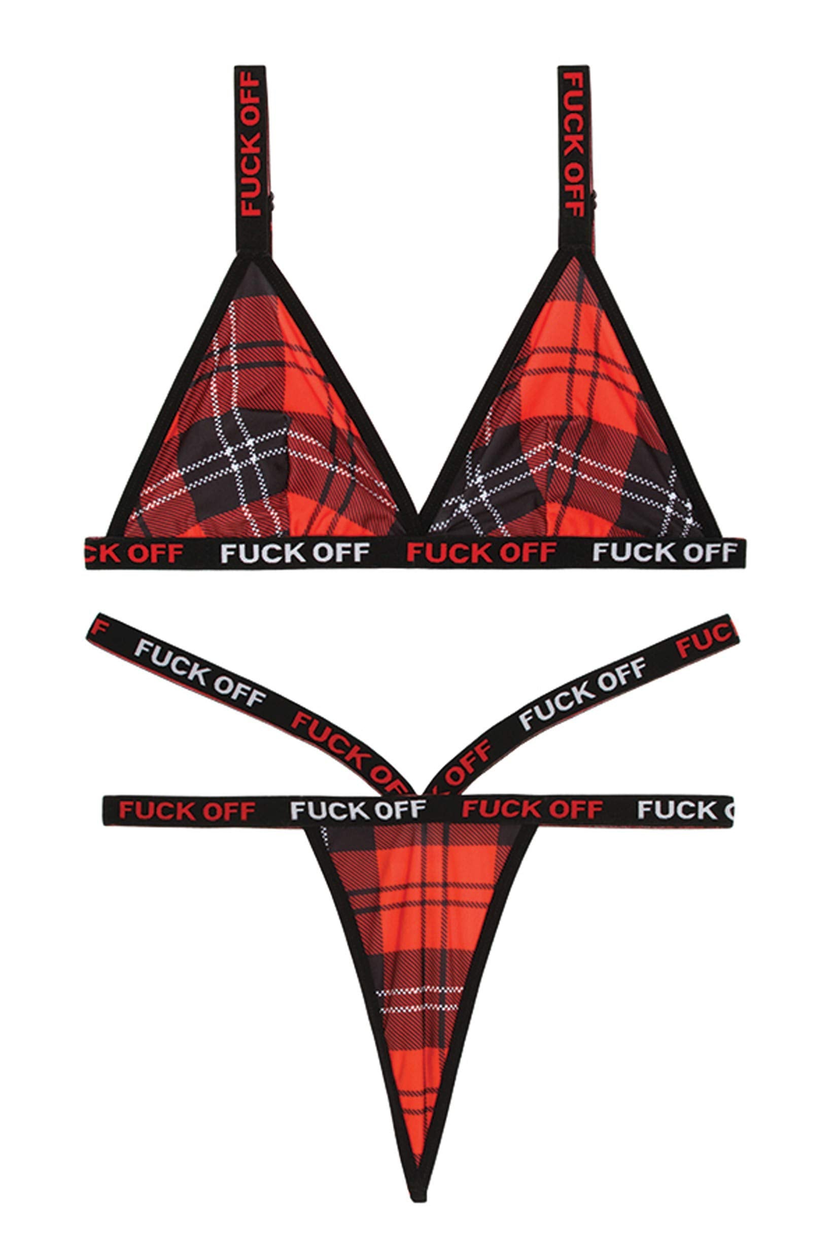 VIBES FUCK OFF BRALETTE & THONG SET LARGE/XL