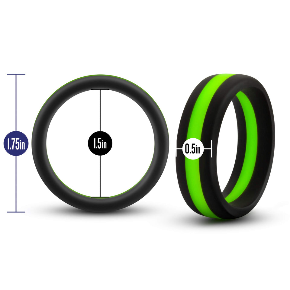 Performance Silicone Go Pro Cock Ring Black/Green/Black