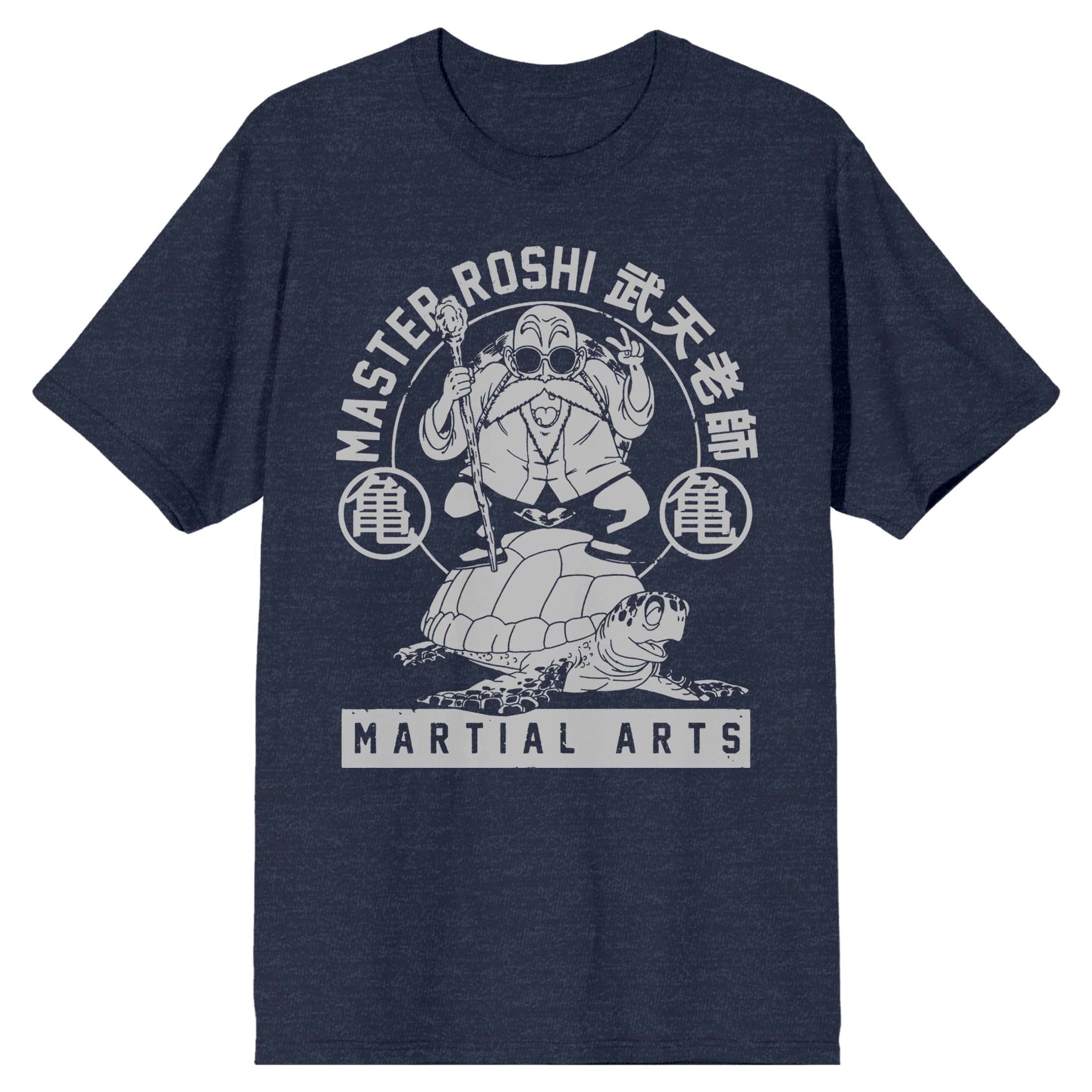 Dragon Ball Z Master Roshi Turtle School Mens Navy Heather T-Shirt-Large