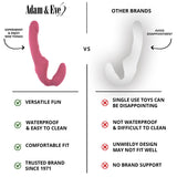 Adam & Eve Eveas Vibrating Strapless Strap On Dildo Pink  Rechargeable & Waterproof Silicone Vibrator With Multiple Vibration Mo